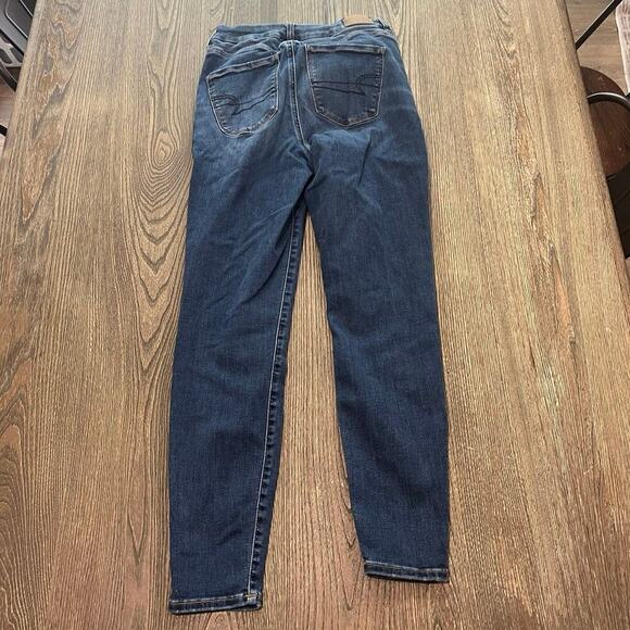 American Eagle Skinny Jeans High Rise Next Level Stretch Medium Wash Blue Size 4 - Picture 9 of 11